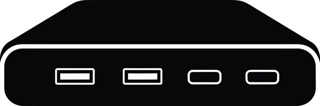 Silhouette vector electronic device port connection station hardware equipment icon design