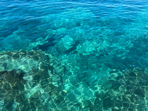 Mediterranean sea breathtaking blue turquoise clear water.