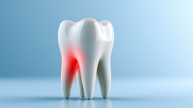 Dental pain awareness banner featuring close up of person touching jaw in agony with glowing tooth ache