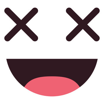 Smiley emoticon face flat