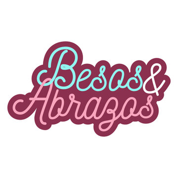 Bezos and abrazos lettering design