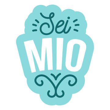 Valentine italian sei mio badge sticker