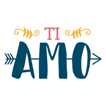 Ti amo arrow lettering
