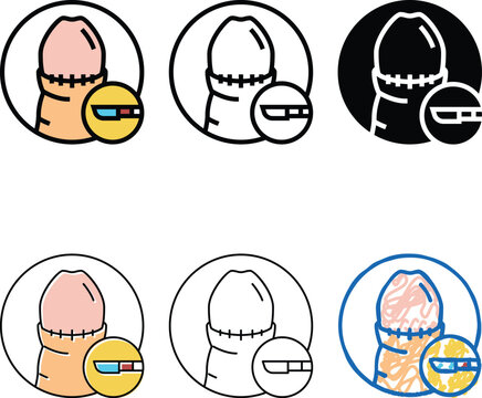 circumcised set penis disease color icon vector. circumcised penis disease sign. isolated symbol