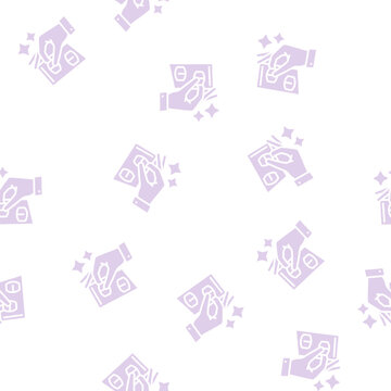 gamer putting lotto barrels on card numbers vector glyph seamless pattern gamer putting lotto barrels on card numbers sign illustration