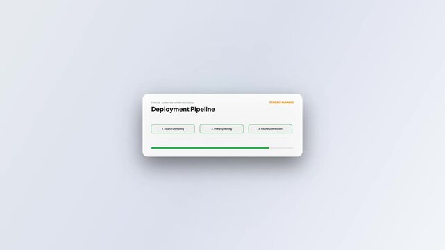 DevOps Deployment Pipeline Staging and Success Status Progress Bar Interface for Software Development UI Design