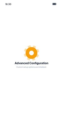 Alphanumeric captcha verification puzzle text field input form turning into advanced configuration loading screen on white light theme mobile interface