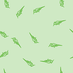 Fototapeta premium horned sungem bird exotic vector line seamless pattern horned sungem bird exotic sign illustration