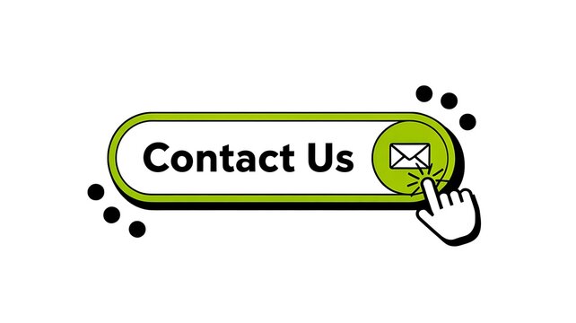Contact Us button, email icon, web interface element, green and white design