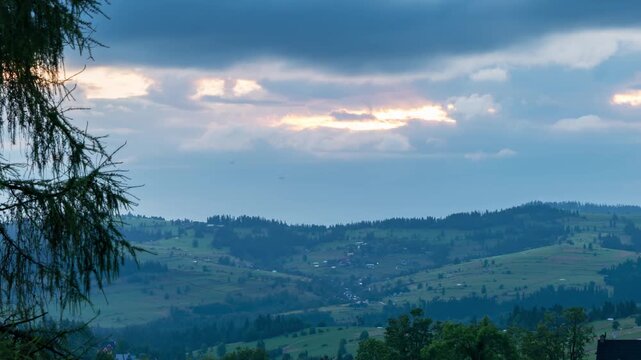 Dynamic Sunrise Over Polish Tatra Mountains - Nature Time Lapse