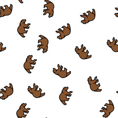 Fototapeta premium bear animal in zoo vector seamless pattern bear animal in zoo sign illustration