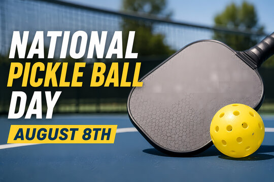 National Pickle Ball Day August 8th Paddle and Ball