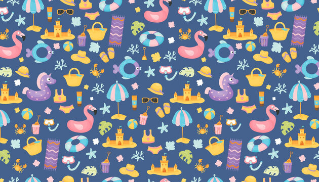 Images of a repeating pattern for summer vacation