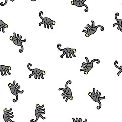 Fototapeta premium monkey animal in zoo vector seamless pattern monkey animal in zoo sign illustration
