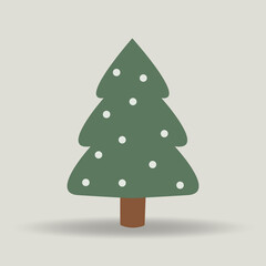 Fototapeta premium Minimal Christmas Tree Scandinavian Holiday Vector Illustration