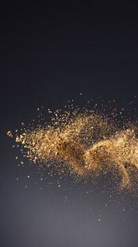 Golden Glitter Dust Explosion Abstract Background for Luxury and Festive Design