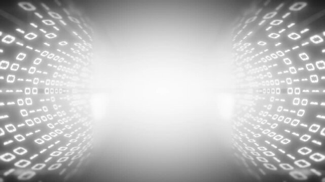 White color binary code sci fi tunnel with blank space hi tech design seamless technology 3D background