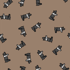hampshire pig breed vector seamless pattern hampshire pig breed sign illustration © vectorwin