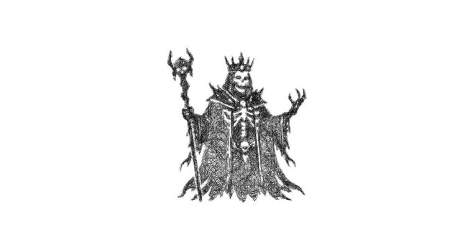 Sketch lich icon animation - smooth progressive reveal