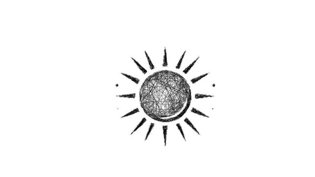 Sketch sun magic icon animation - smooth progressive reveal