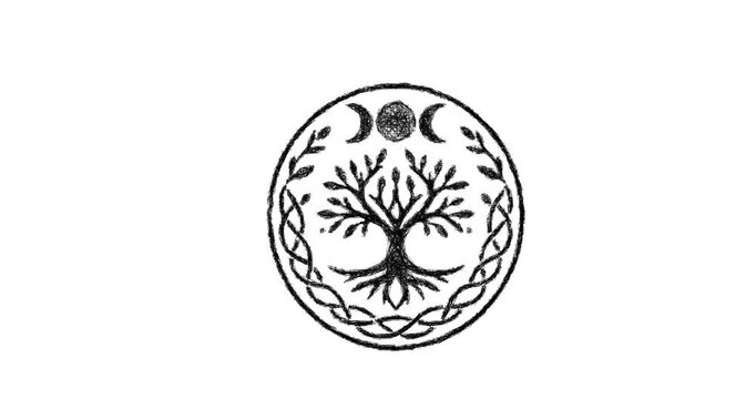 Sketch nature symbol icon animation - smooth progressive reveal