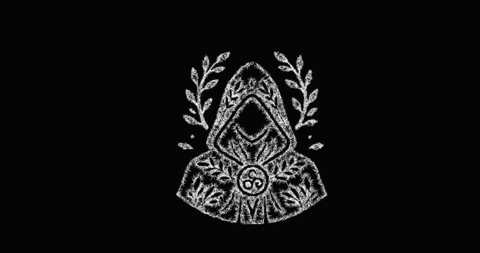 Sketch druid icon animation - smooth progressive reveal