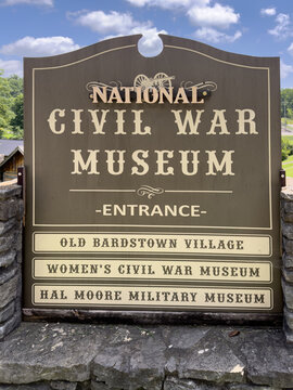 National Civil War Museum entrance sign in Bardstown, Kentucky, USA