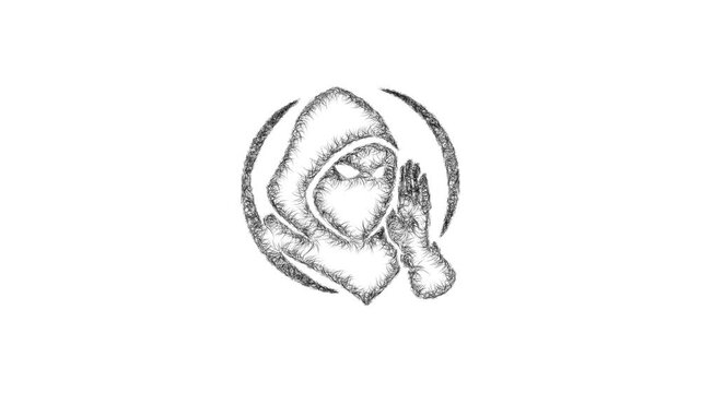 Sketch spy assassin icon animation - smooth progressive reveal