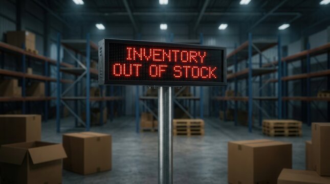 Product availability shortage and supply chain disruption within a retail business warehouse.