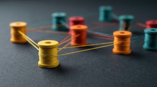 Conceptual visualization of grounded theory and interconnected data points.