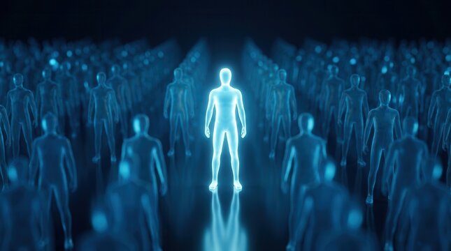 The concept of an early adopter segment standing out from a crowd of consumers.