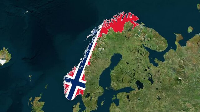 Norway Map With Flag Animation 4K