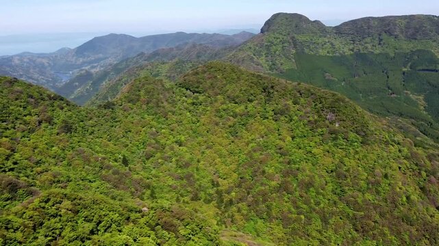 多良岳山頂の上空からの眺望