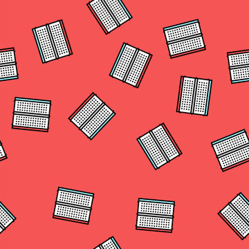 breadboard prototyping electronics vector seamless pattern breadboard prototyping electronics sign illustration