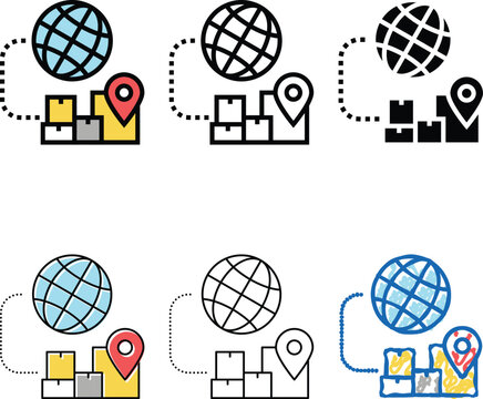 logistics international color icon looks vector. logistics international sign. isolated symbol