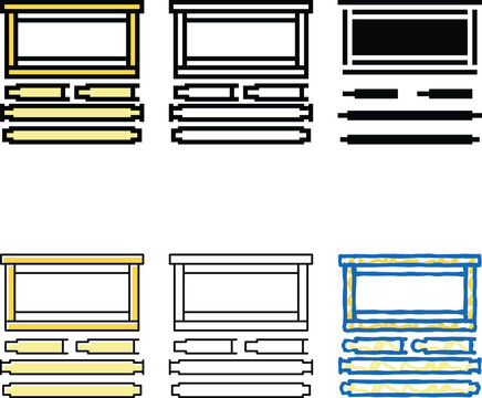 frames langstroth beekeeping color icon vector. frames langstroth beekeeping sign. isolated variants symbol
