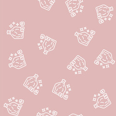 Obraz premium bag with lotto barrels vector line seamless pattern bag with lotto barrels sign illustration