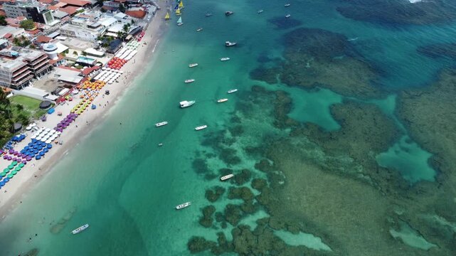 Cinematic Aerial View: The Crystal-Clear Natural Pools of Porto de Galinhas