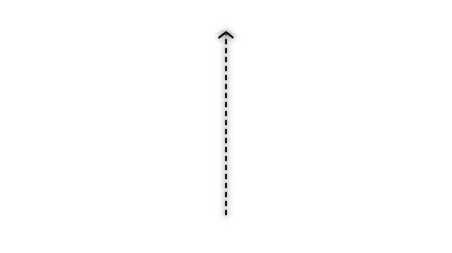 Animated Arrow Direction Icon with Dotted Line Motion on Black Background