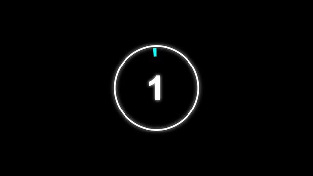 5 Seconds Circle Countdown Timer Animation from 5 to 0 with Circular Progress Ring for Special Deal Promotions