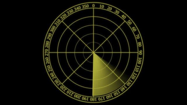 Glowing radar screen. Abstract Hud call Rader concept. Radar point dictated to the enemy position. Digital realistic Technology radar animation 4k videos 