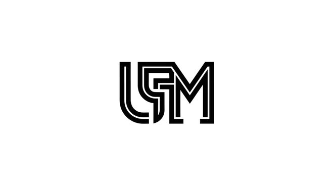 LSM letter monogram logo design on white background.