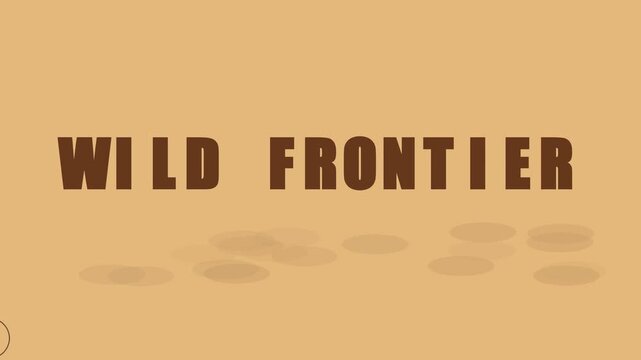 Wild frontier animated text title with motion and shadow effects animation 4k typography motion animation