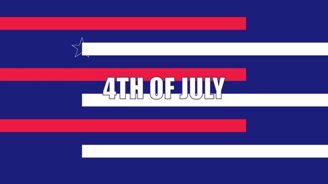 4th of july independence day motion animation 4k background, with animated stars, and stripes american flag
