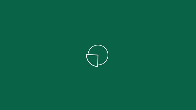 Animation  Market Share Icon - White Line Circle Diagram Loop for Financial Reporting, Statistics, and Budget Allocation 4k stock  video.