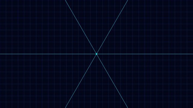 Abstract digital grid animation 4k background, with glowing cyan, lines and central, point for technology, and science presentations