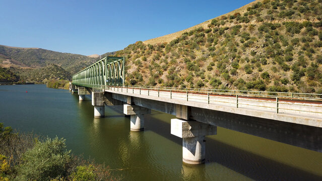 Ferradosa railway bridge crossing the Douro River in Portugal