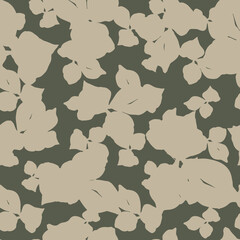 Naklejka premium Minimalist foliage silhouette seamless pattern with silhouette seamless minimalist botanical background repeating wallpaper