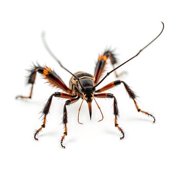 Ptilocnemus larrakia Feather-Legged Assassin Bug Isolated