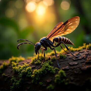 Clistopyga crassicaudata Wasp With Long Ovipositor 